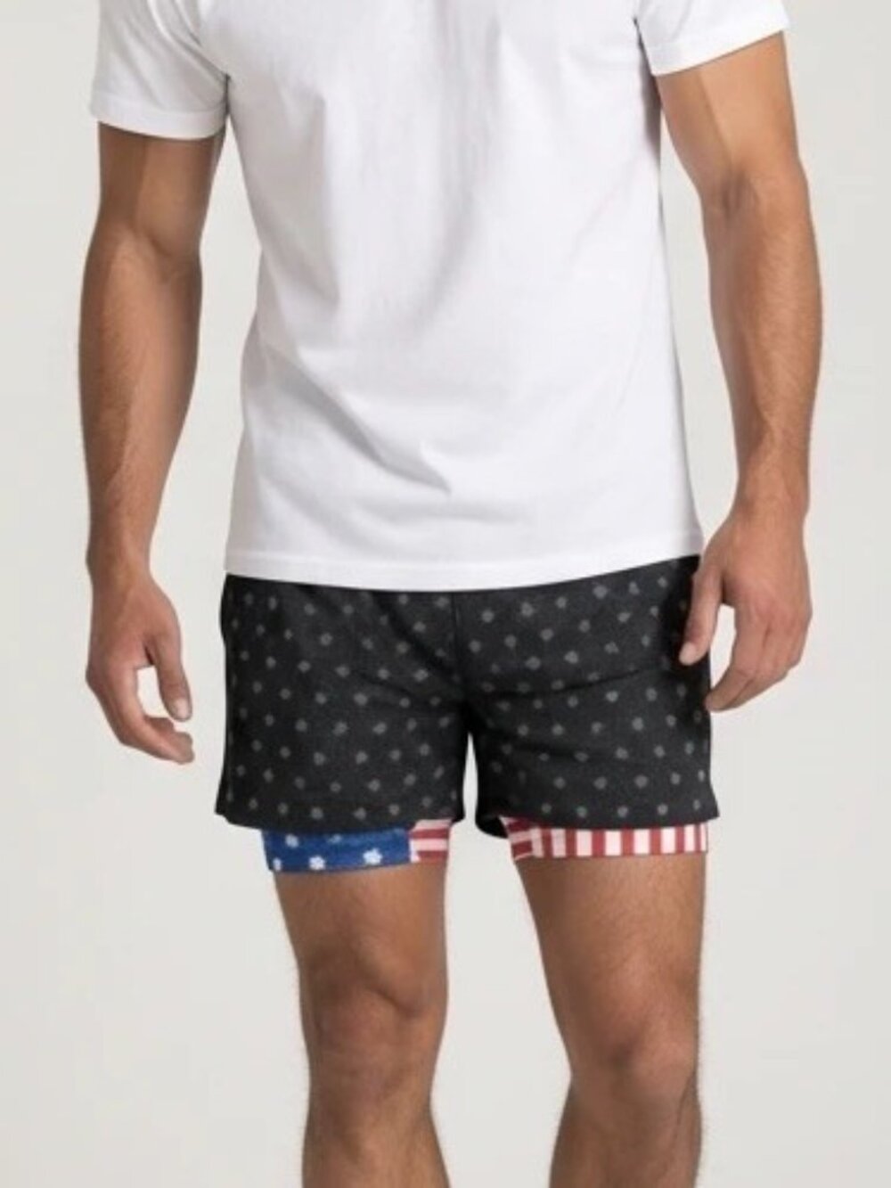 Chubbies The Danger Zones 4" Ultimate Training Shorts Lined L Large Star Print
